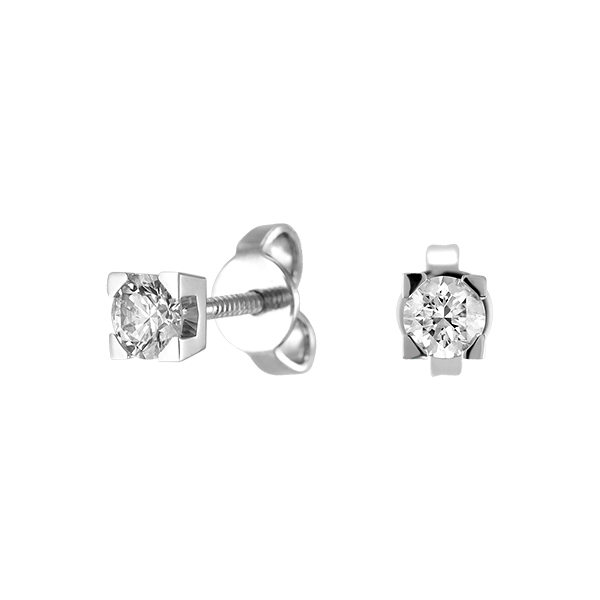Золотые серьги с бриллиантами E116-301-20-W