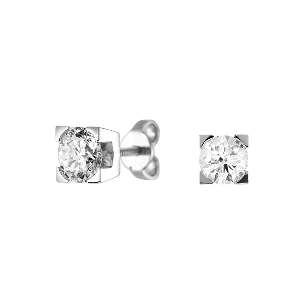 Золотые серьги с бриллиантами E116-301-100-W