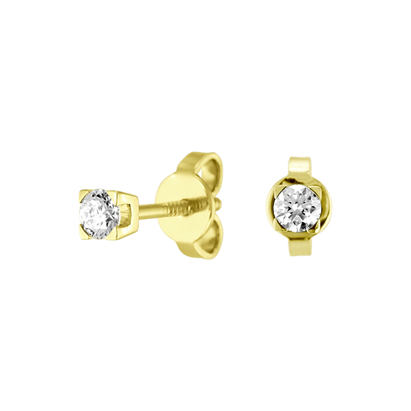 Золотые серьги с бриллиантами E116-301-10-Y