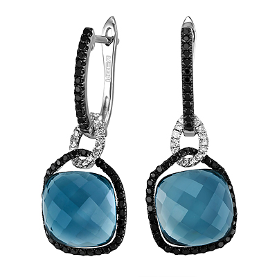 Золотые серьги с бриллиантами и полудрагоценными камнями HOE34266CL