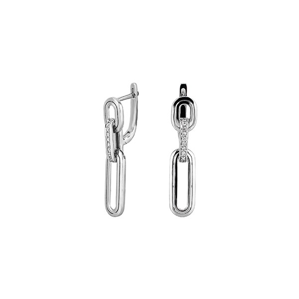 Золотые серьги с бриллиантами E101-E49060W