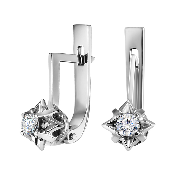 Золотые серьги с бриллиантами E2-1EPC358W