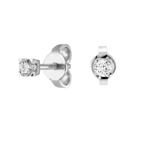 Золотые серьги с бриллиантами E116-301-10-W