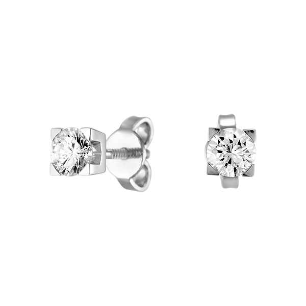 Золотые серьги с бриллиантами E116-301-40-W