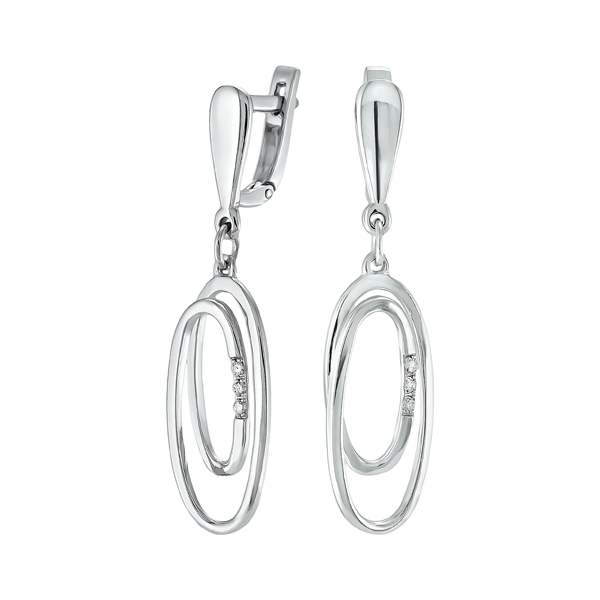 Золотые серьги с бриллиантами E1402-SS08509W