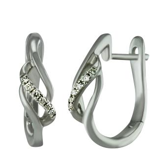 Золотые серьги с бриллиантами E139-EDE8206W