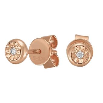 Золотые серьги с бриллиантами E101-E45085R