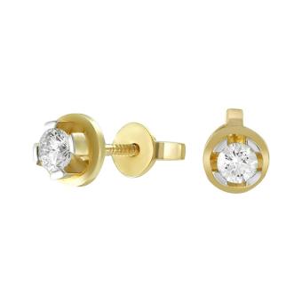 Золотые серьги с бриллиантами E116-RP302-20Y