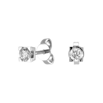 Золотые серьги с бриллиантами E116-301-25-W
