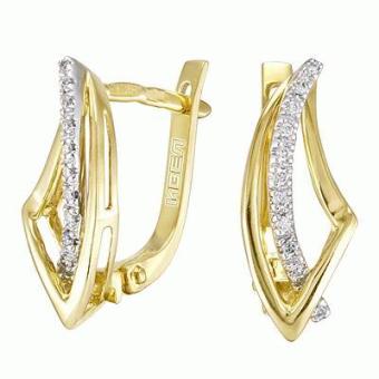 Золотые серьги с бриллиантами PSE30259