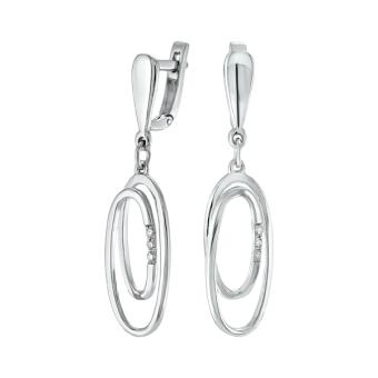 Золотые серьги с бриллиантами E1402-SS08509W