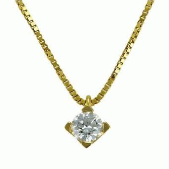 Золотое колье с одним бриллиантом RP310-25