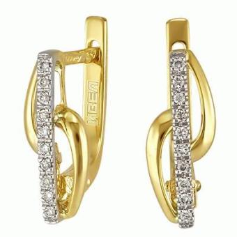 Золотые серьги с бриллиантами PSE30266